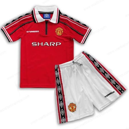 Retro Manchester United Thuisshirt Kinderen Voetbaltenue 98/99